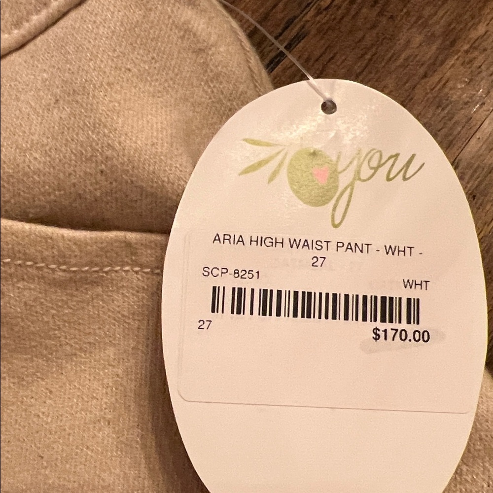 NWT Self Contrast Aria High Waist Pant in Oatmeal.  Size 27 - Picture 8 of 8